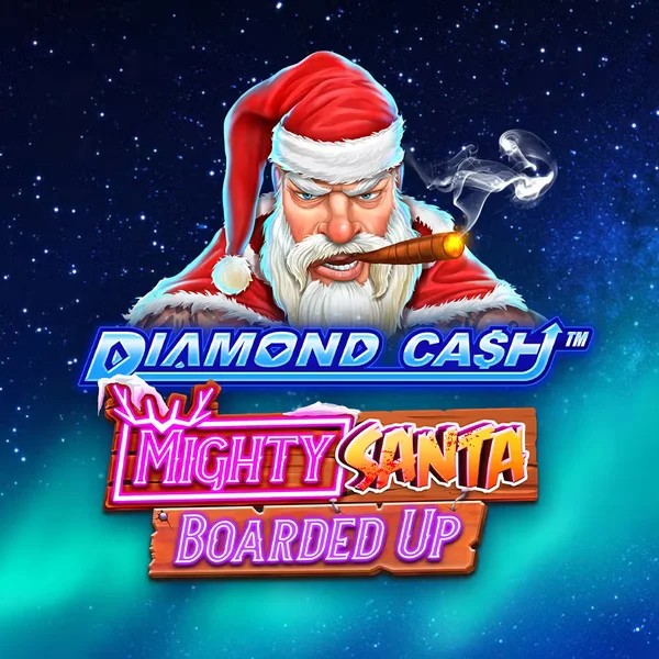 Diamond Cash Mighty Santa Boarded Up by Greentube, showcased at infinity-casino.net – game logo