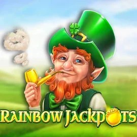 Rainbow Jackpots slot logo by Red Tiger Gaming at Casino Infinity